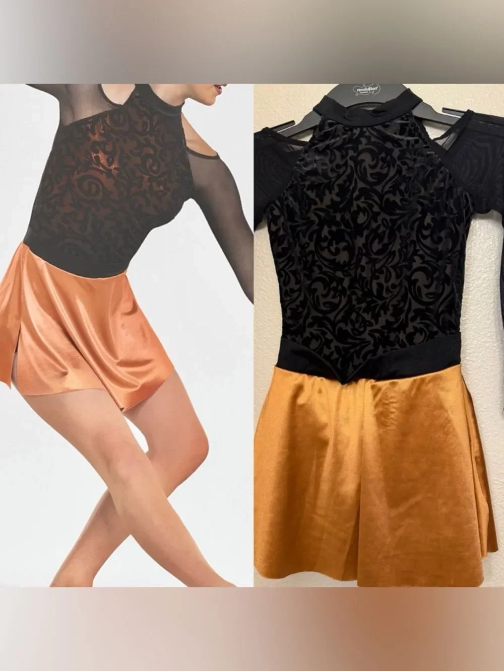 Revolution lyrical Dance costume orange black BEFORE YOU GO RC21611 MC child